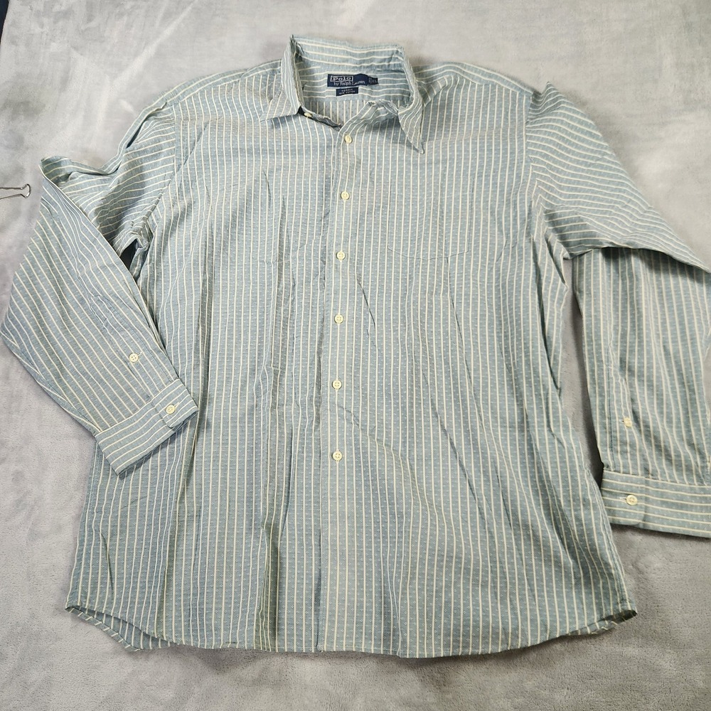 Polo Ralph Lauren Merrin Shirt Mens XL Blue Geometric Button Up Preppy Vintage